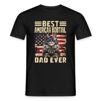 American Bobtail Dad - Men's T-Shirt - black - Front - AI Model Male 178 light (178cm)
