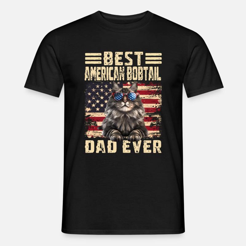 American Bobtail Papa - Männer T-Shirt - Schwarz
