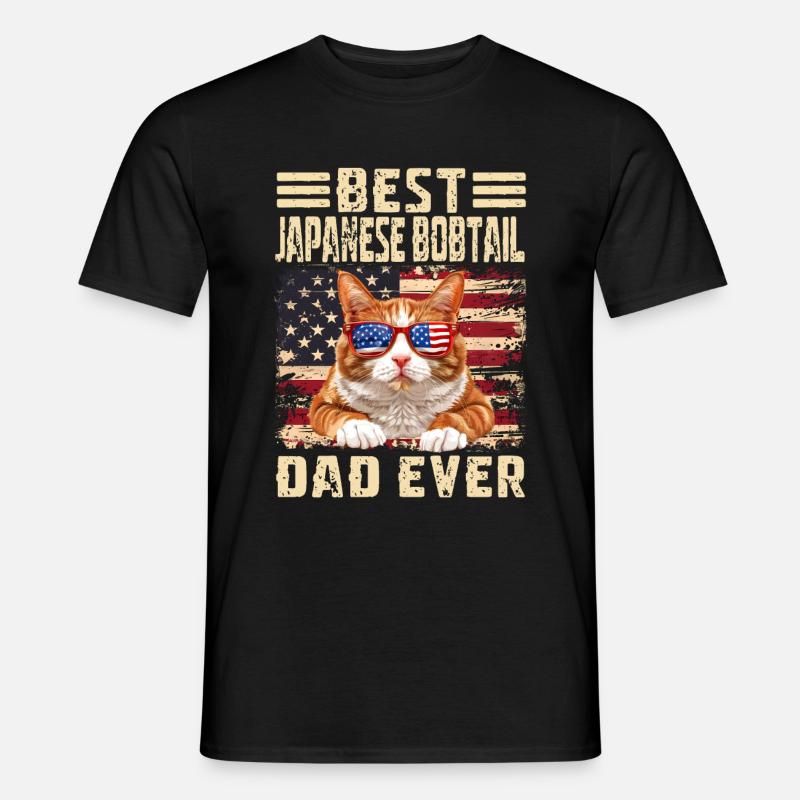 Japanese Bobtail Papa - Männer T-Shirt - Schwarz