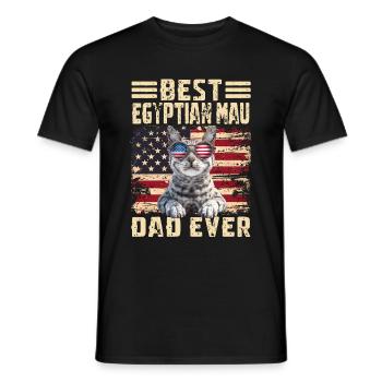Mau Papa égyptien - T-shirt homme - noir - Devant - AI Model Male 178 light (178cm)