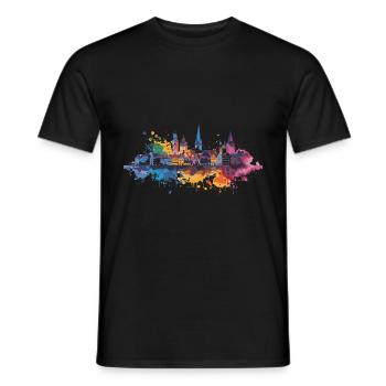Reutlingen - Männer T-Shirt - Schwarz - Vorne - AI Model Male 178 light (178cm)