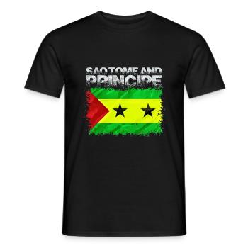 Sao Tomé-Principe - T-shirt homme - noir - Devant - AI Model Male 178 light (178cm)