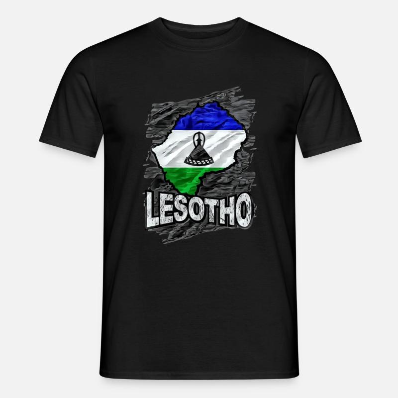 Lesotho - Männer T-Shirt - Schwarz