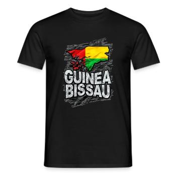 Guinea Bissau - Men's T-Shirt - black - Front - AI Model Male 178 light (178cm)
