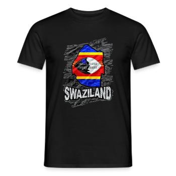 Swasiland - Männer T-Shirt - Schwarz - Vorne - AI Model Male 178 light (178cm)