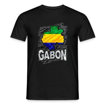 Gabon - Men's T-Shirt - black - Front - AI Model Male 178 light (178cm)