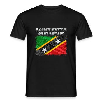 St. Kitts und Nevis - Männer T-Shirt - Schwarz - Vorne - AI Model Male 178 light (178cm)
