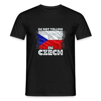 Tchéquie - T-shirt homme - noir - Devant - AI Model Male 178 light (178cm)