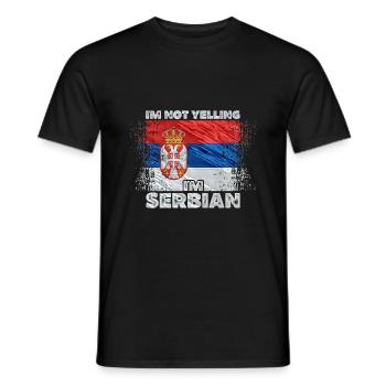Serbia - Men's T-Shirt - black - Front - AI Model Male 178 light (178cm)