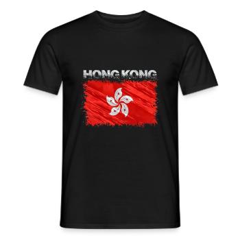 Hong Kong - Men's T-Shirt - black - Front - AI Model Male 178 light (178cm)