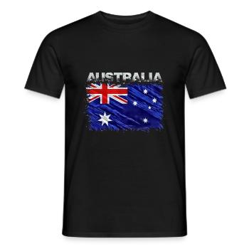 Australia - Men's T-Shirt - black - Front - AI Model Male 178 light (178cm)