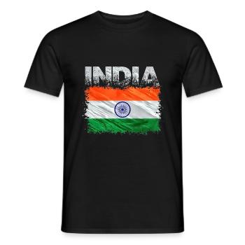 Indien - Männer T-Shirt - Schwarz - Vorne - AI Model Male 178 light (178cm)