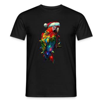 Parrot Christmas - Men's T-Shirt - black - Front - AI Model Male 178 light (178cm)