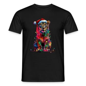 Noël Lion - T-shirt homme - noir - Devant - AI Model Male 178 light (178cm)