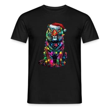 Noël du tigre - T-shirt homme - noir - Devant - AI Model Male 178 light (178cm)