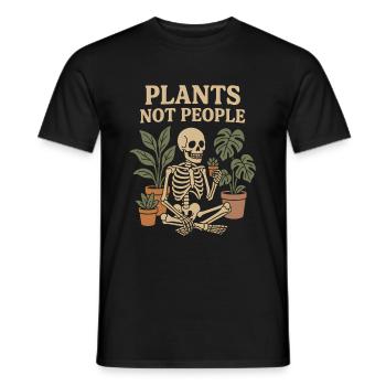 Des plantes pas des personnes – Squelette avec des plantes - T-shirt homme - noir - Devant - AI Model Male 178 light (178cm)