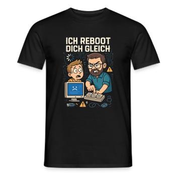 Ich reboot dich gleich - Männer T-Shirt - Schwarz - Vorne - AI Model Male 178 light (178cm)