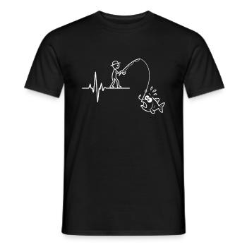 Pêcheur drôle avec battement de cœur - T-shirt homme - noir - Devant - AI Model Male 178 light (178cm)