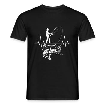 Battement de cœur du pêcheur - T-shirt homme - noir - Devant - AI Model Male 178 light (178cm)
