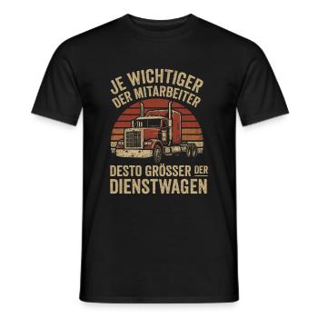 Wichtiger Mitarbeiter fährt dicke Karre - Männer T-Shirt - Schwarz - Vorne - AI Model Male 178 light (178cm)