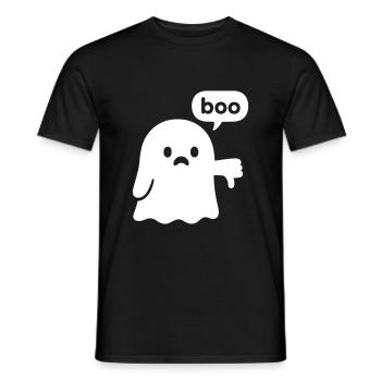 Ghost with thumbs down – boo! - Men's T-Shirt - black - Front - AI Model Male 178 light (178cm)