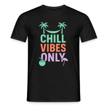 Enjoy chill vibes under palm trees - Men's T-Shirt - black - Front - AI Model Male 178 light (178cm)