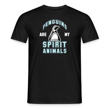 Pinguine Pinguin Cartoon - Männer T-Shirt - Schwarz - Vorne - AI Model Male 178 light (178cm)
