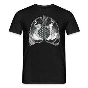 Souffle de vie - Nature Poumon Loup Renard - T-shirt homme - noir - Devant - AI Model Male 178 light (178cm)
