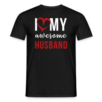 Proud Wife Mother Awesome Husband Gift Idea - Men's T-Shirt - black - Front - AI Model Male 178 light (178cm)