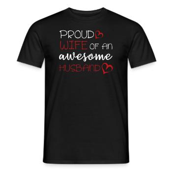 Femme fière maman génial idée cadeau mari - T-shirt homme - noir - Devant - AI Model Male 178 light (178cm)