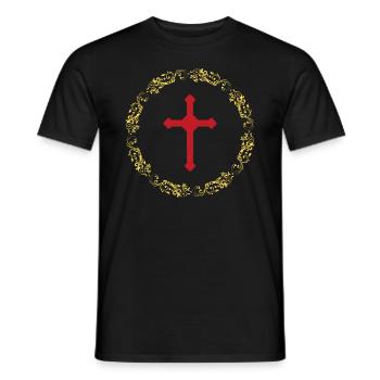 Kreise Gold Cross Faith - Männer T-Shirt - Schwarz - Vorne - AI Model Male 178 light (178cm)