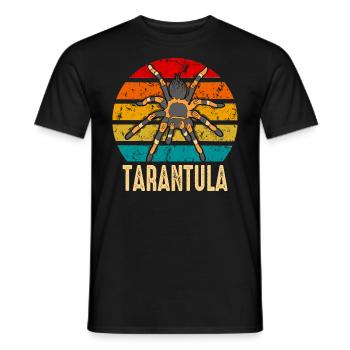 Retro Sunset Pet Tarantula Spider Owner - Men's T-Shirt - black - Front - AI Model Male 178 light (178cm)