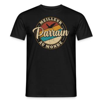 Meilleur parrain au monde - T-shirt homme - noir - Devant - AI Model Male 178 light (178cm)