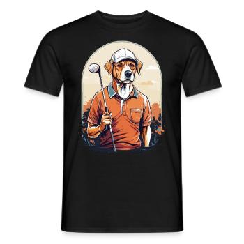 Hund Golfer Golfspieler Design Streetwear - Männer T-Shirt - Schwarz - Vorne - AI Model Male 178 light (178cm)