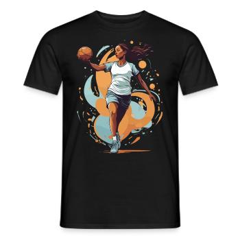Iconic Handball Style Handball Player Streetwear - Men's T-Shirt - black - Front - AI Model Male 178 light (178cm)