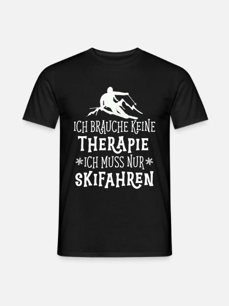 Skifahren Therapie - Männer T-Shirt - Schwarz