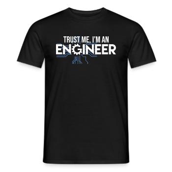 engineer - Men's T-Shirt - black - Front - AI Model Male 178 light (178cm)