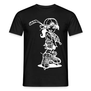 Fille de hockey sur glace - T-shirt homme - noir - Devant - AI Model Male 178 light (178cm)
