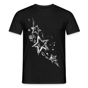 Water splash, Sterne mit Tribal aus Wassertropfen - Männer T-Shirt - Schwarz - Vorne - AI Model Male 178 light (178cm)