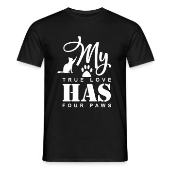 mon chat véritable amour - T-shirt homme - noir - Devant - AI Model Male 178 light (178cm)