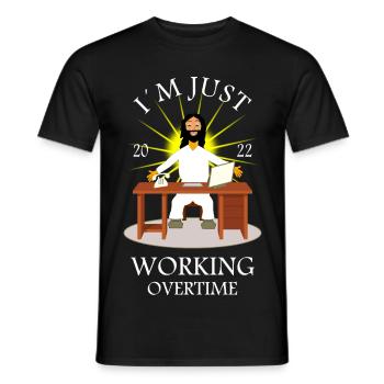 2022 Dieu fait des heures supplémentaires - T-shirt homme - noir - Devant - AI Model Male 178 light (178cm)