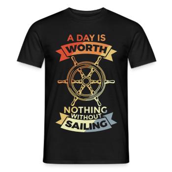 Vintage sailing - Men's T-Shirt - black - Front - AI Model Male 178 light (178cm)