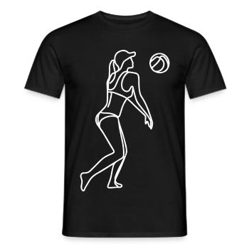 Dessin d’un joueur de beach-volley - T-shirt homme - noir - Devant - AI Model Male 178 light (178cm)