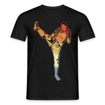 Vintage Kickbox Mädchen - Männer T-Shirt - Schwarz - Vorne - AI Model Male 178 light (178cm)