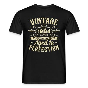 Vintage 1984 Vintage né cadeau d’anniversaire - T-shirt homme - noir - Devant - AI Model Male 178 light (178cm)
