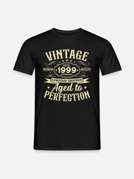 Vintage 1999 Jahrgang geboren Geburtstag Geschenk - Männer T-Shirt - Schwarz