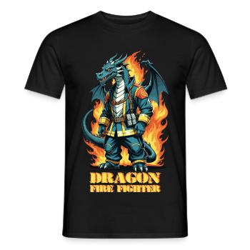 Dragon Fire Brigade - Men's T-Shirt - black - Front - AI Model Male 178 light (178cm)