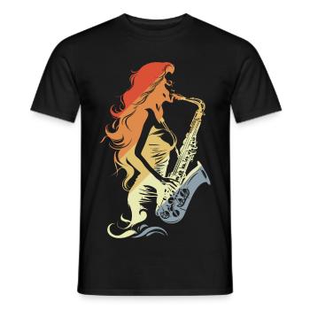 Saxophone Player Vintage - Men's T-Shirt - black - Front - AI Model Male 178 light (178cm)