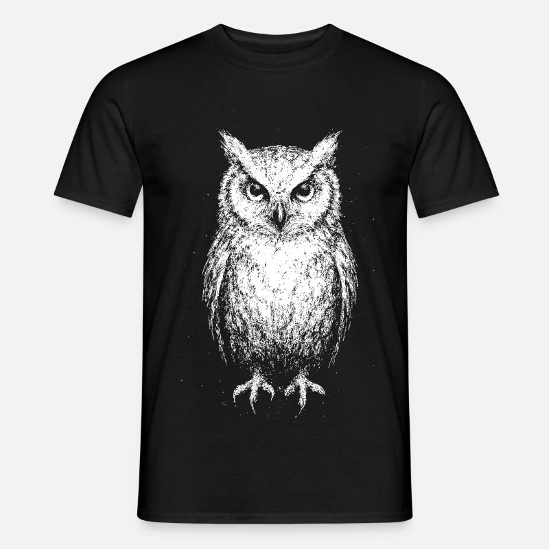 Eule - Männer T-Shirt - Schwarz