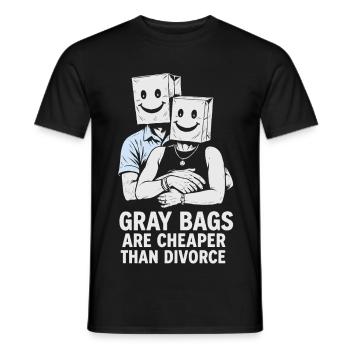 Humorvolles graues Taschenpaar Sweatshirt Design - Männer T-Shirt - Schwarz - Vorne - AI Model Male 178 light (178cm)